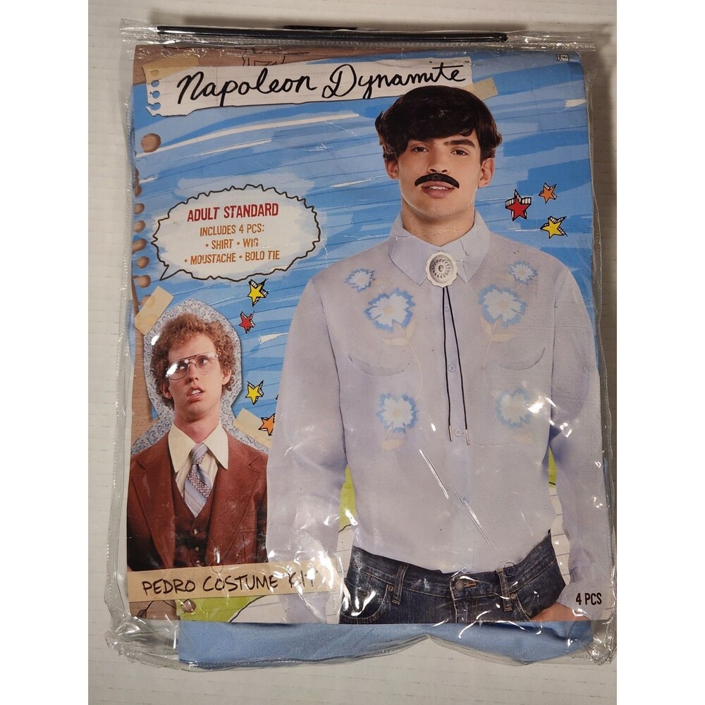 Napoleon Dynamite Pedro Costume Kit Adult Standard 4-Piece New Open Box